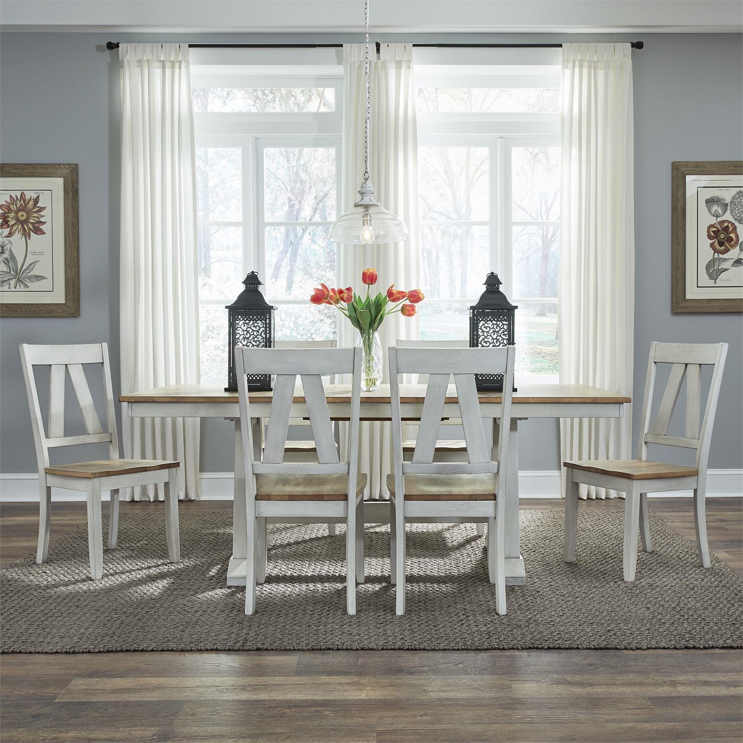 Liberty Furniture Lindsey Farm Transitional Two Toned 7 Piece